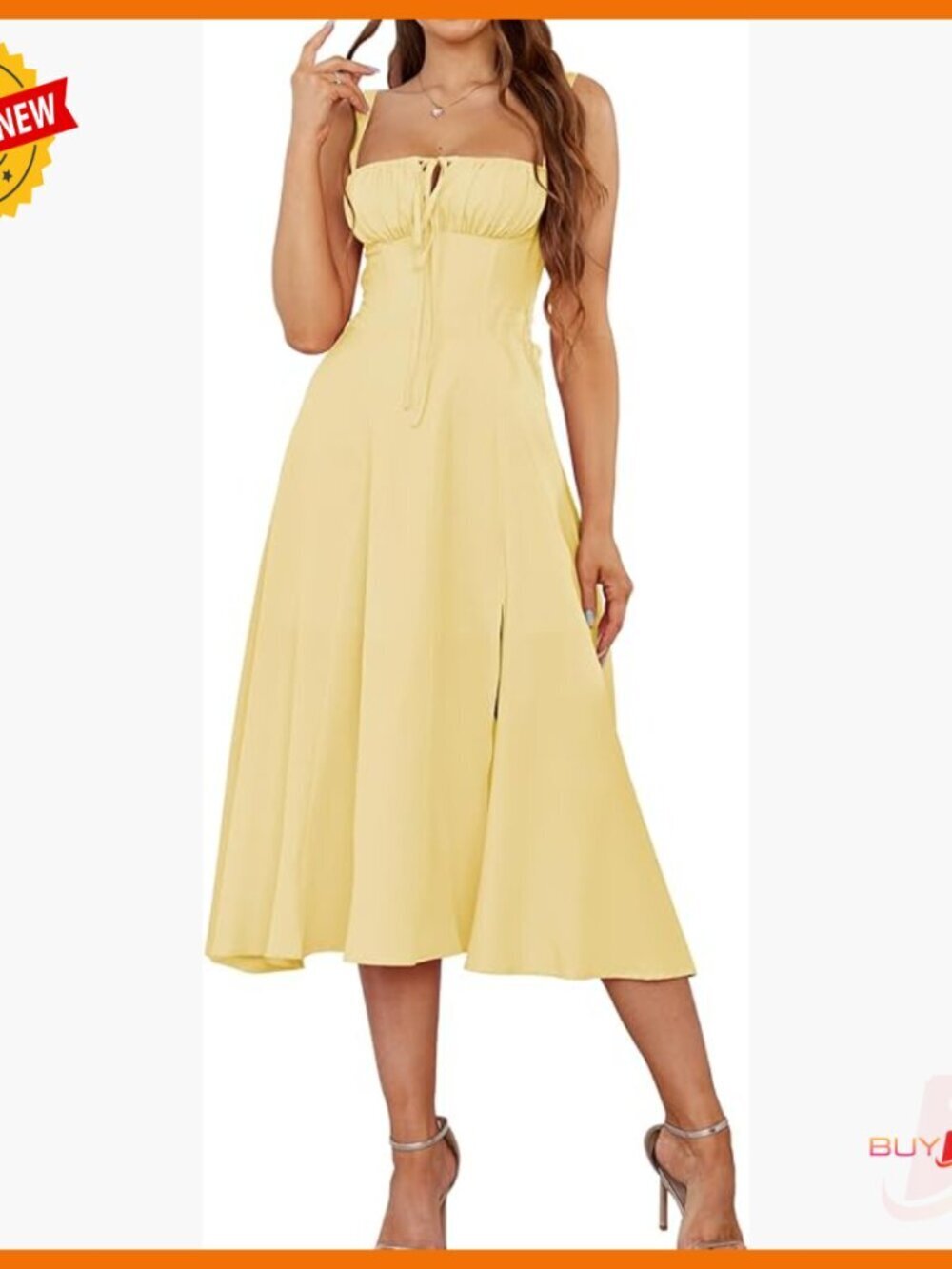 Summer Corset Midi Dress Floral Wedding Guest Lace Up A-Line Sundress